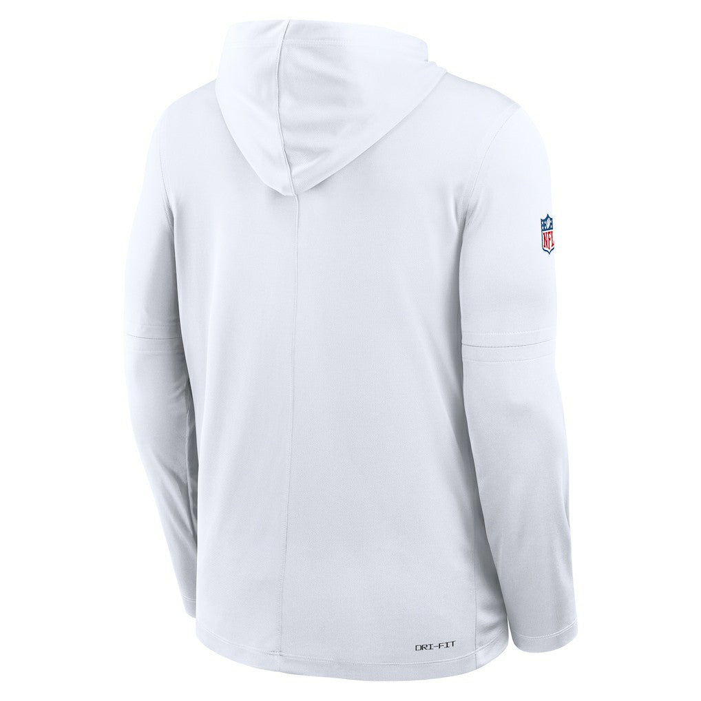 Kansas City Chiefs Sideline Pure Fury Performance Long Sleeve Hoodie T-Shirt White
