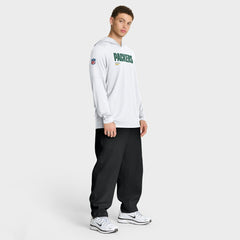 Green Bay Packers Sideline Pure Fury Performance Long Sleeve Hoodie T-Shirt White