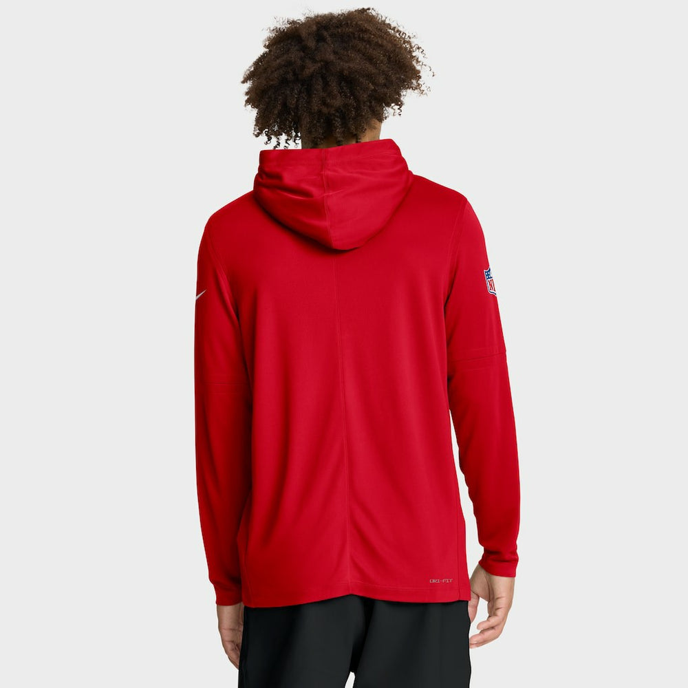 Kansas City Chiefs Sideline Pure Fury Performance Long Sleeve Hoodie T-Shirt Red