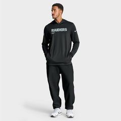 Las Vegas Raiders Sideline Pure Fury Performance Long Sleeve Hoodie T-Shirt Black