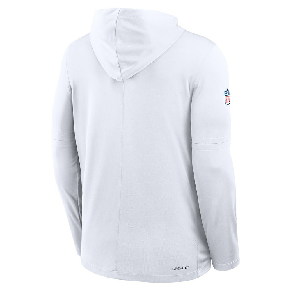 Minnesota Vikings Sideline Pure Fury Performance Long Sleeve Hoodie T-Shirt White