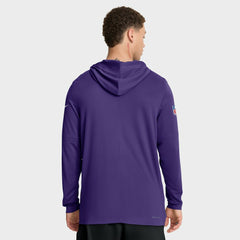 Minnesota Vikings Sideline Pure Fury Performance Long Sleeve Hoodie T-Shirt Purple