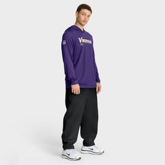 Minnesota Vikings Sideline Pure Fury Performance Long Sleeve Hoodie T-Shirt Purple