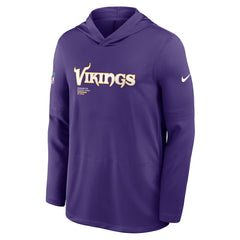 Minnesota Vikings Sideline Pure Fury Performance Long Sleeve Hoodie T-Shirt Purple