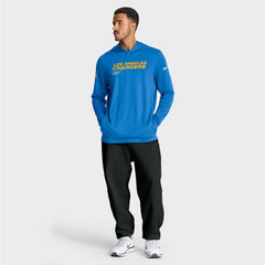 Los Angeles Chargers Sideline Pure Fury Performance Long Sleeve Hoodie T-Shirt Powder Blue