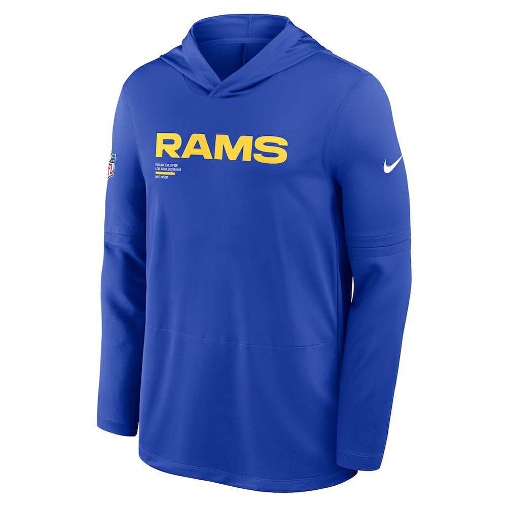Los Angeles Rams Sideline Pure Fury Performance Long Sleeve Hoodie T-Shirt Royal