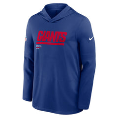 New York Giants Sideline Pure Fury Performance Long Sleeve Hoodie T-Shirt Royal