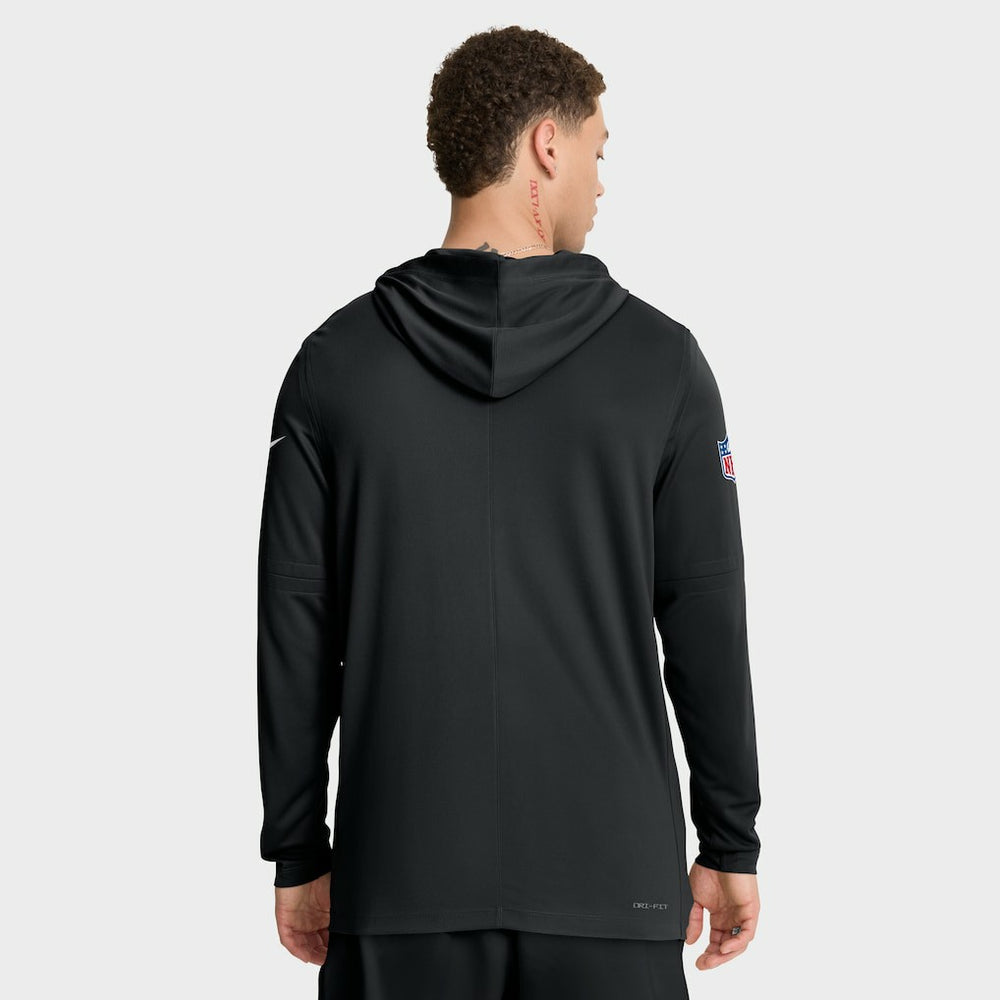 Philadelphia Eagles Sideline Pure Fury Performance Long Sleeve Hoodie T-Shirt Black