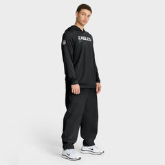 Philadelphia Eagles Sideline Pure Fury Performance Long Sleeve Hoodie T-Shirt Black
