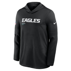Philadelphia Eagles Sideline Pure Fury Performance Long Sleeve Hoodie T-Shirt Black