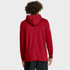 Tampa Bay Buccaneers Sideline Pure Fury Performance Long Sleeve Hoodie T-Shirt Red