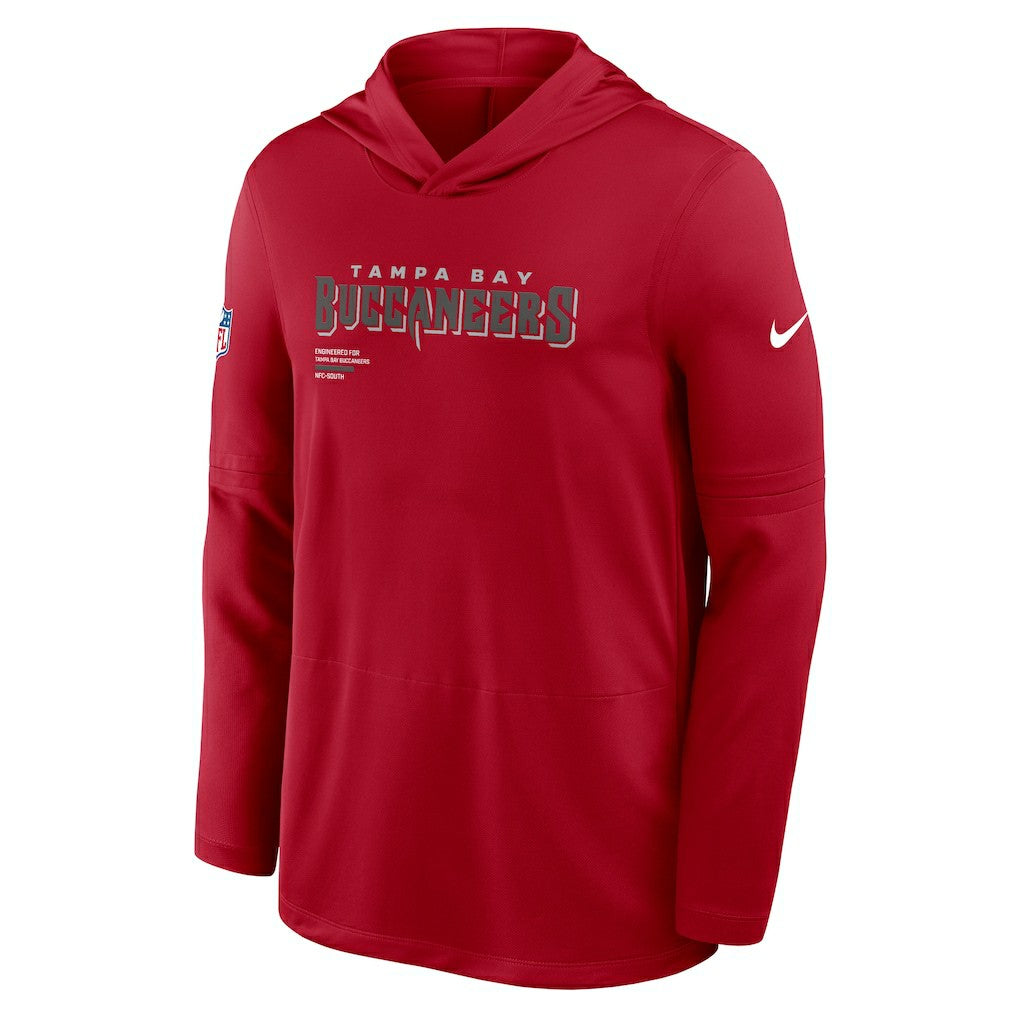 Tampa Bay Buccaneers Sideline Pure Fury Performance Long Sleeve Hoodie T-Shirt Red