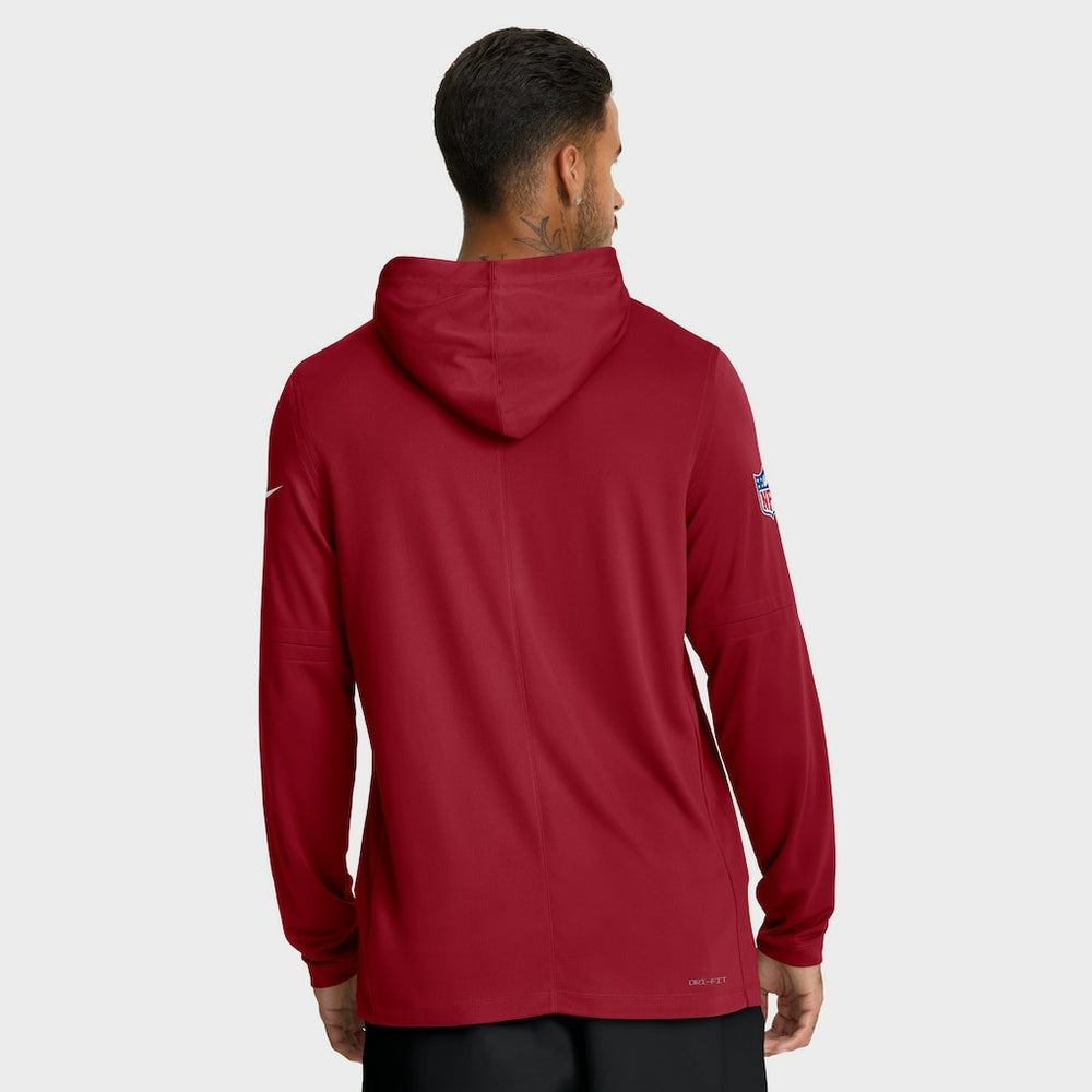 Arizona Cardinals Sideline Pure Fury Performance Long Sleeve Hoodie T-Shirt Cardinal