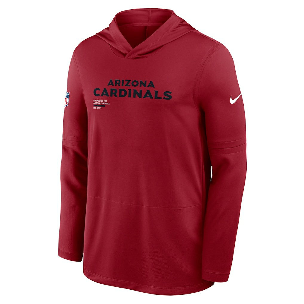 Arizona Cardinals Sideline Pure Fury Performance Long Sleeve Hoodie T-Shirt Cardinal