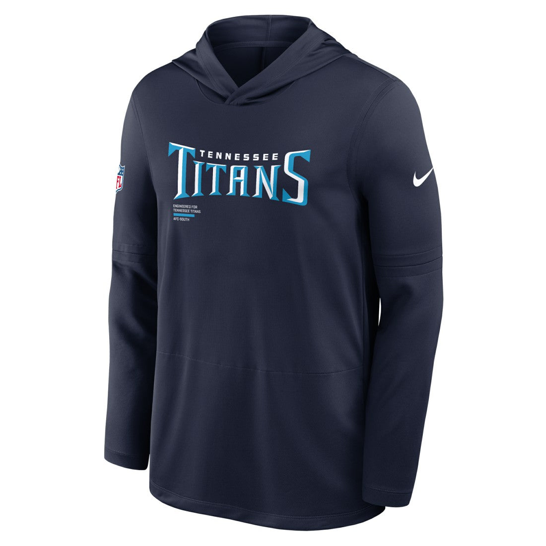 Tennessee Titans Sideline Pure Fury Performance Long Sleeve Hoodie T-Shirt Navy