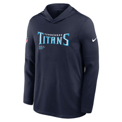 Tennessee Titans Sideline Pure Fury Performance Long Sleeve Hoodie T-Shirt Navy