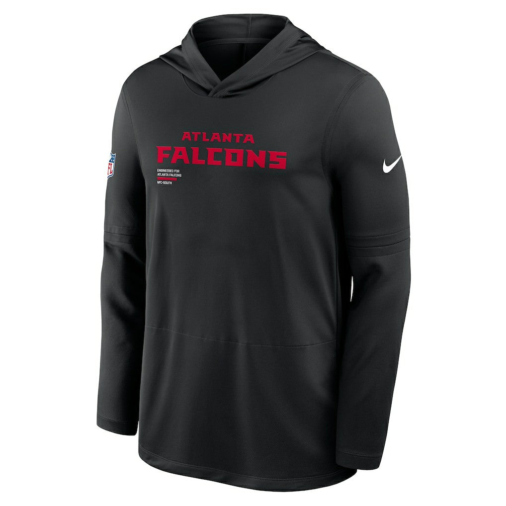 Atlanta Falcons Sideline Pure Fury Performance Long Sleeve Hoodie T-Shirt Black