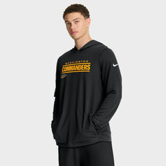 Washington Commanders Sideline Pure Fury Performance Long Sleeve Hoodie T-Shirt Black
