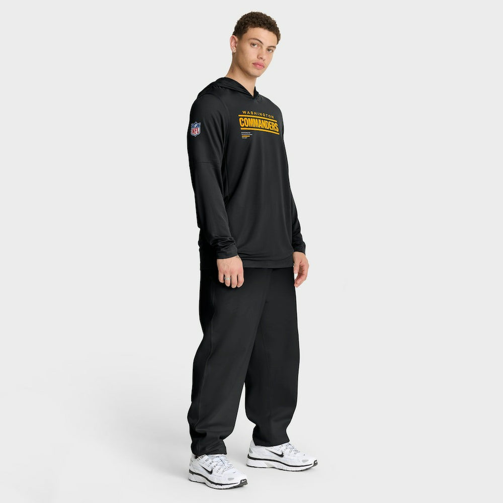 Washington Commanders Sideline Pure Fury Performance Long Sleeve Hoodie T-Shirt Black