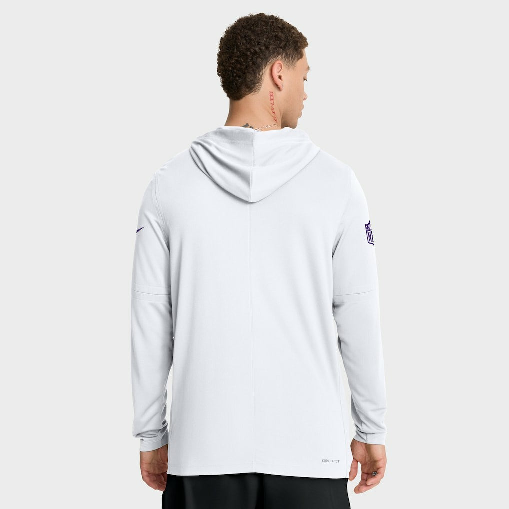 Minnesota Vikings Sideline Option Read Dri-FIT Long Sleeve Hoodie T-Shirt  White