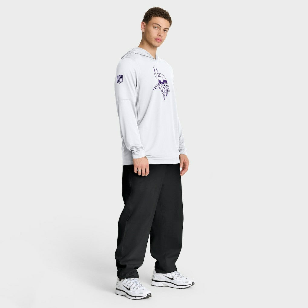 Minnesota Vikings Sideline Option Read Dri-FIT Long Sleeve Hoodie T-Shirt  White
