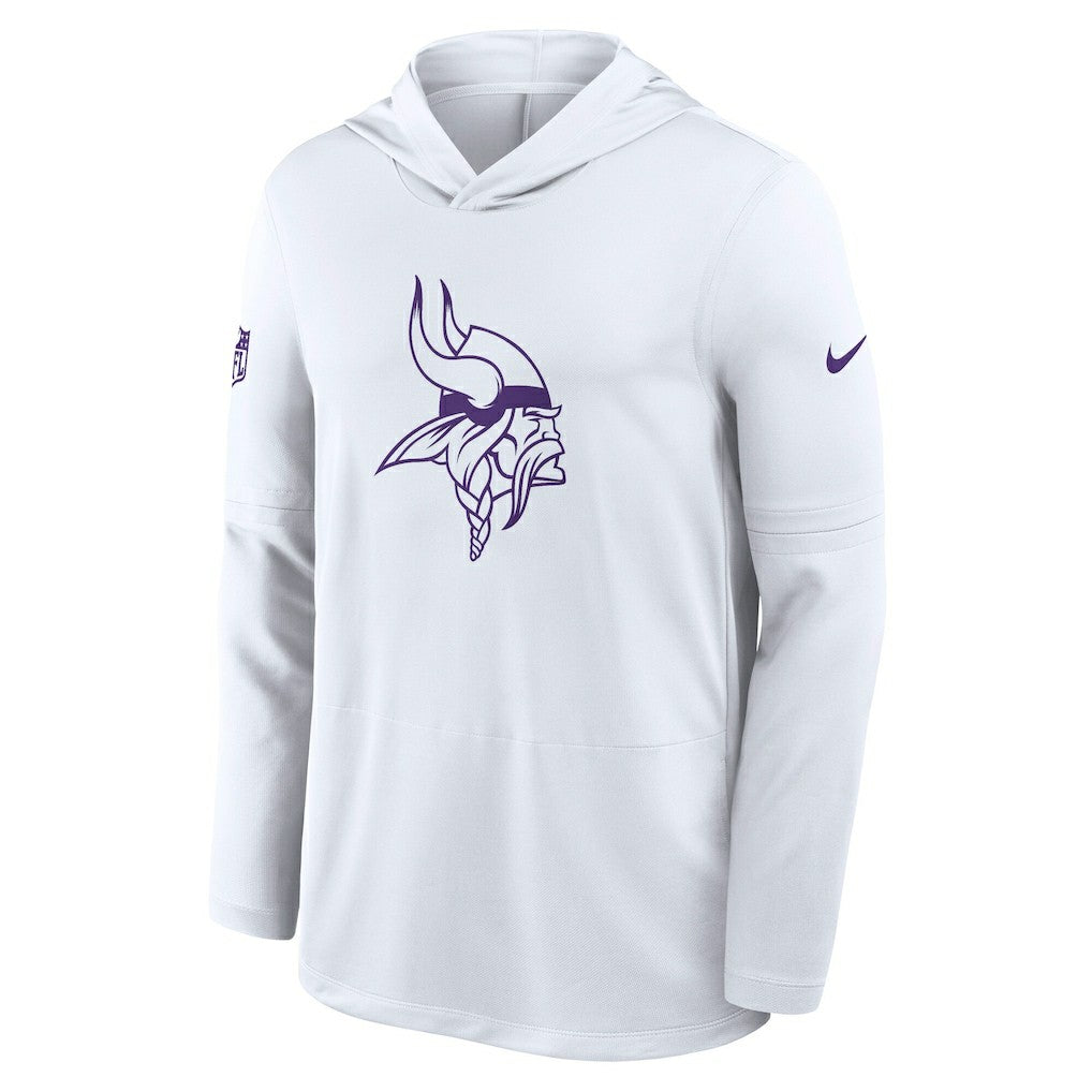 Minnesota Vikings Sideline Option Read Dri-FIT Long Sleeve Hoodie T-Shirt  White