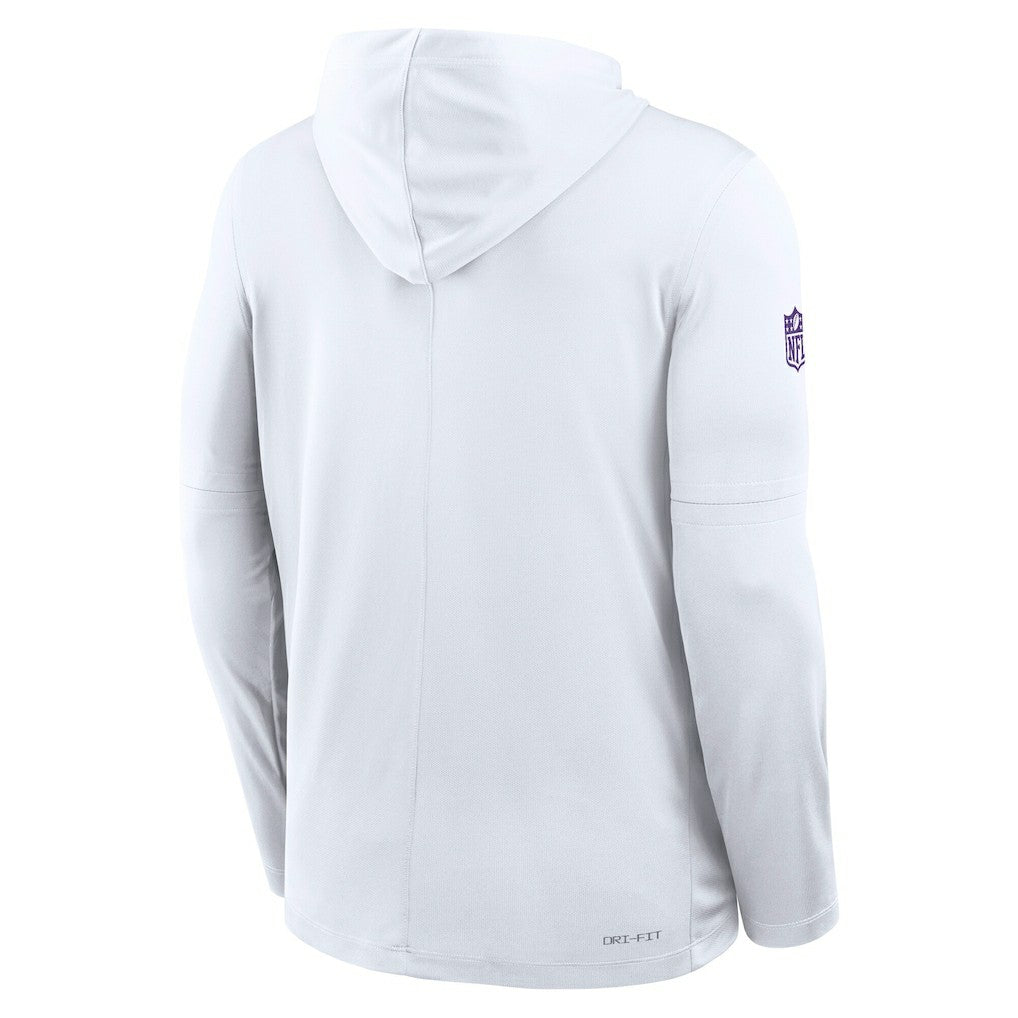 Minnesota Vikings Sideline Option Read Dri-FIT Long Sleeve Hoodie T-Shirt  White
