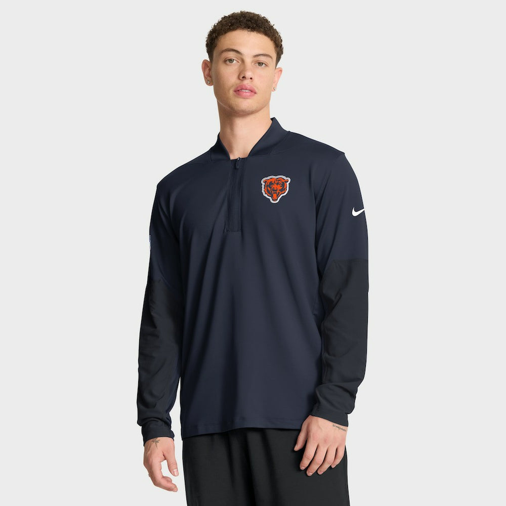 Chicago Bears Sideline Dri-FIT Half-Zip Pullover Navy