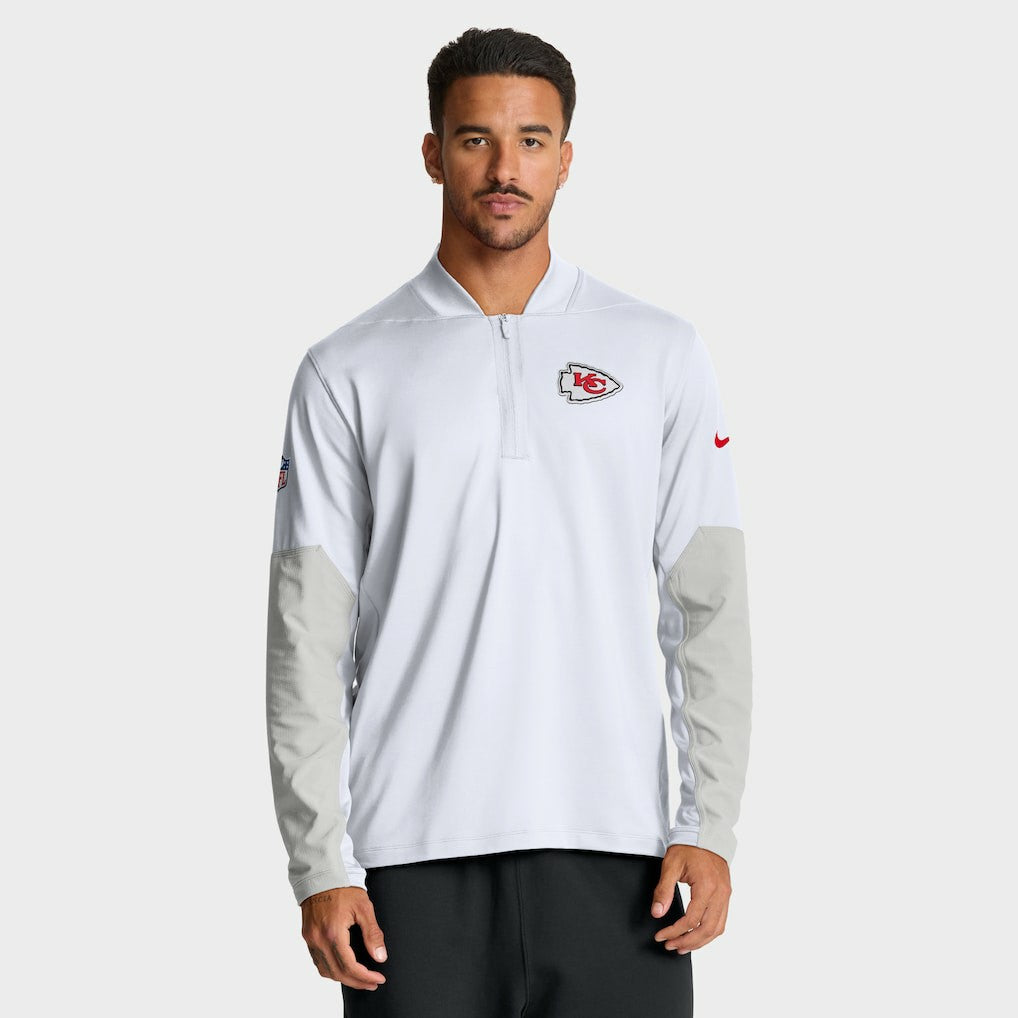 Kansas City Chiefs Sideline Dri-FIT Half-Zip Pullover White