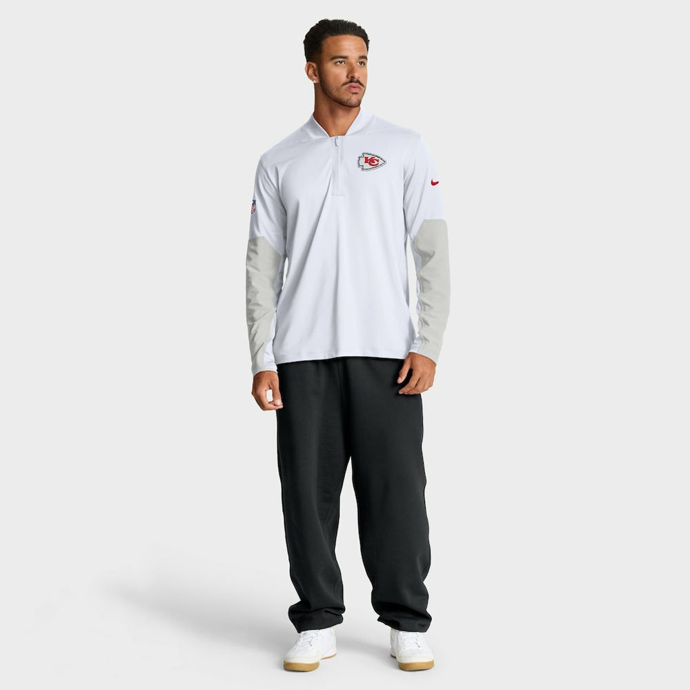 Kansas City Chiefs Sideline Dri-FIT Half-Zip Pullover White