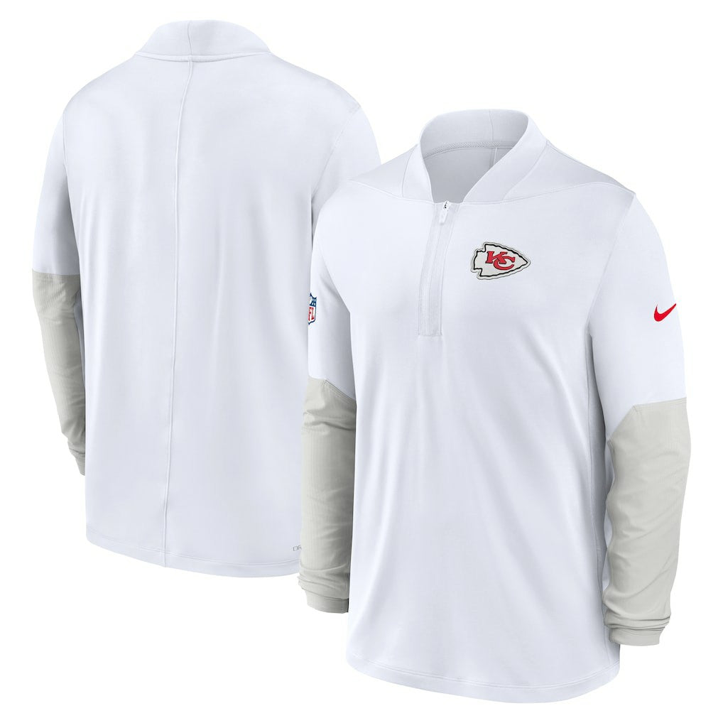 Kansas City Chiefs Sideline Dri-FIT Half-Zip Pullover White