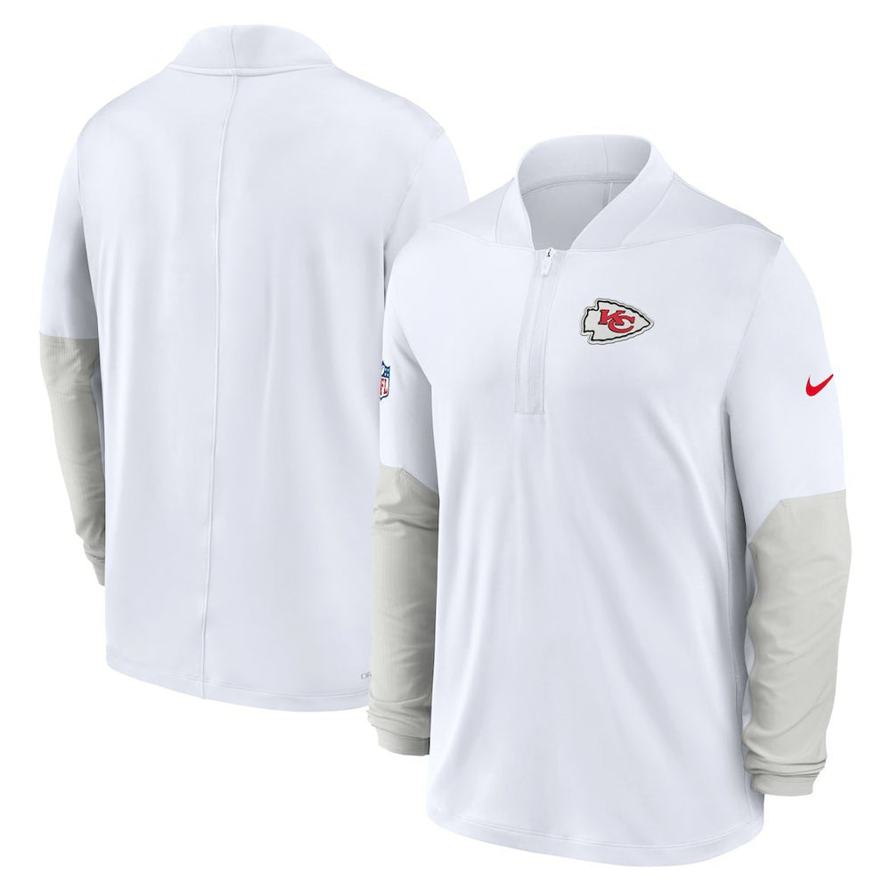 Kansas City Chiefs Sideline Dri-FIT Half-Zip Pullover White