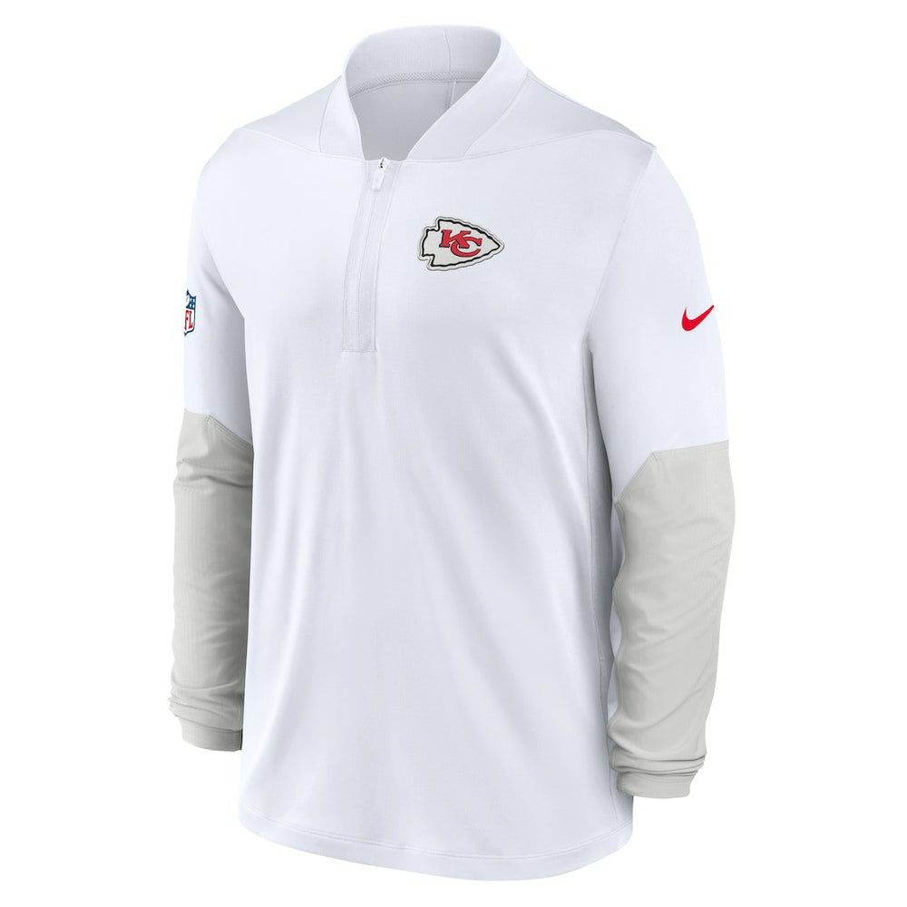 Kansas City Chiefs Sideline Dri-FIT Half-Zip Pullover White