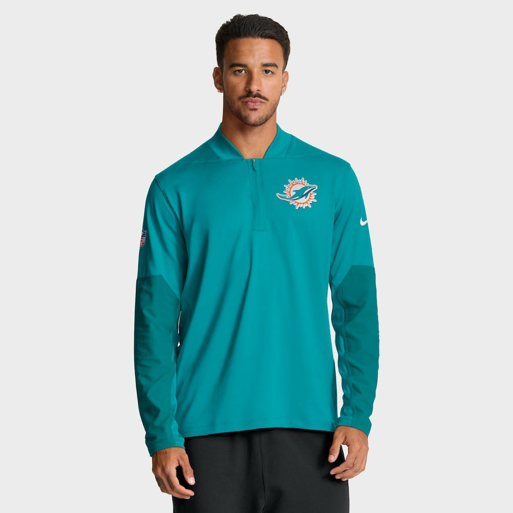 Miami Dolphins Sideline Dri-FIT Half-Zip Pullover Aqua