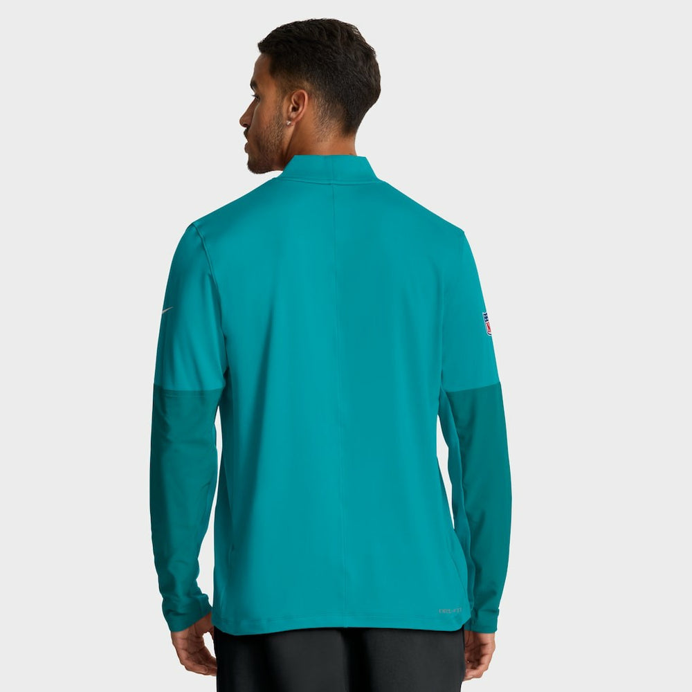 Miami Dolphins Sideline Dri-FIT Half-Zip Pullover Aqua
