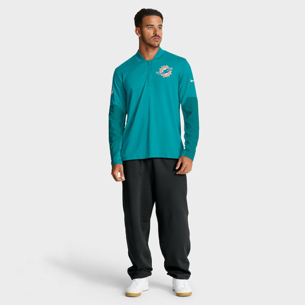 Miami Dolphins Sideline Dri-FIT Half-Zip Pullover Aqua