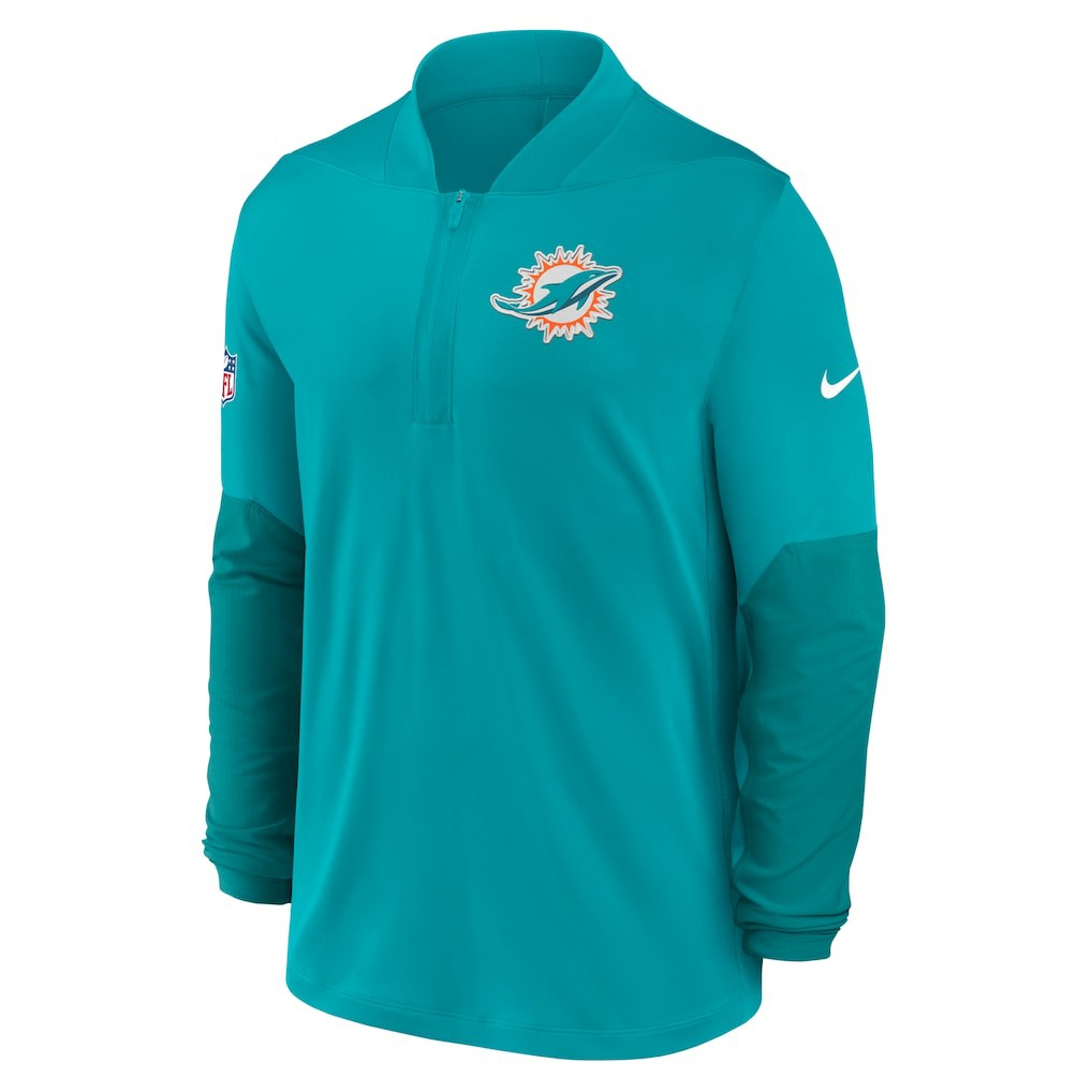 Miami Dolphins Sideline Dri-FIT Half-Zip Pullover Aqua