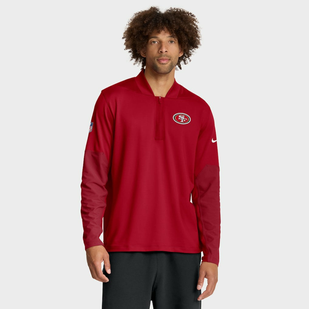 San Francisco 49ers Sideline Dri-FIT Half-Zip Pullover Scarlet