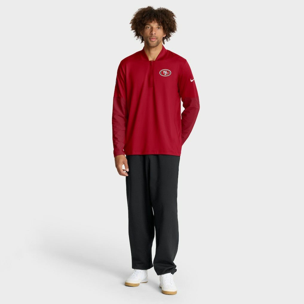 San Francisco 49ers Sideline Dri-FIT Half-Zip Pullover Scarlet