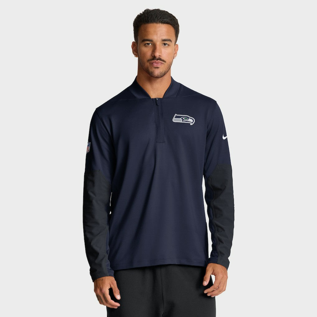 Seattle Seahawks Sideline Dri-FIT Half-Zip Pullover College Navy