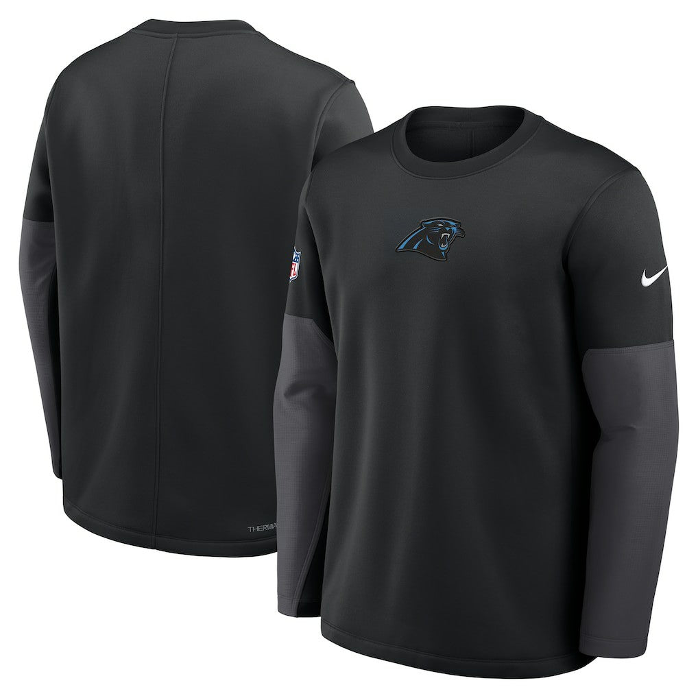 Carolina Panthers Sideline Coach Therma-FIT Long Sleeve T-Shirt Black