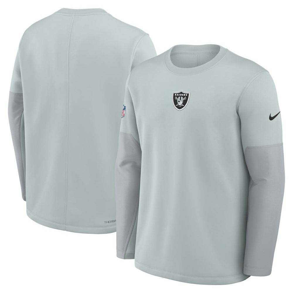 Las Vegas Raiders Sideline Coach Therma-FIT Long Sleeve T-Shirt Silver