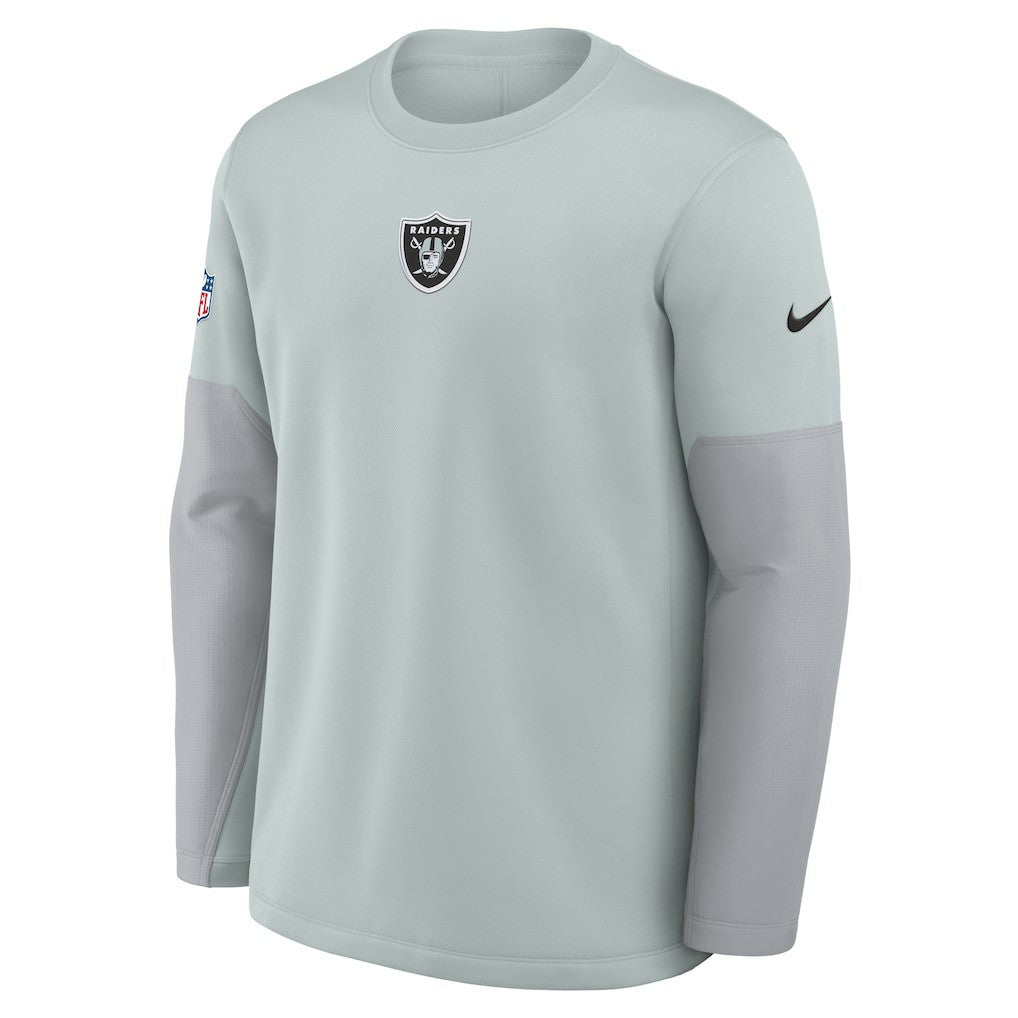 Las Vegas Raiders Sideline Coach Therma-FIT Long Sleeve T-Shirt Silver