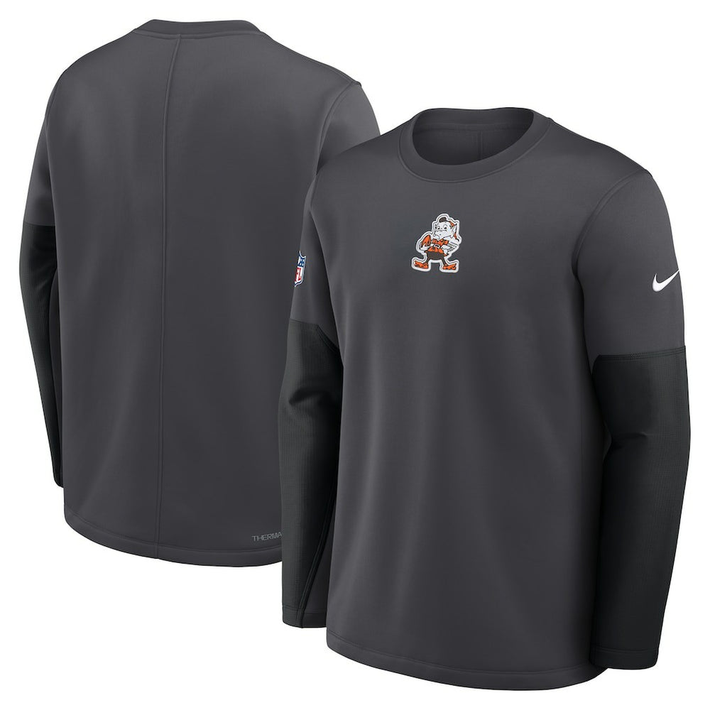 Cleveland Browns Sideline Coach Therma-FIT Long Sleeve T-Shirt Anthracite
