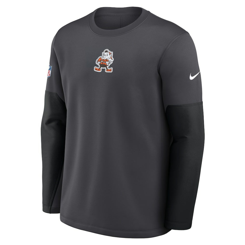 Cleveland Browns Sideline Coach Therma-FIT Long Sleeve T-Shirt Anthracite