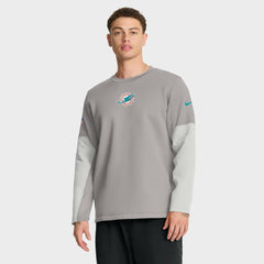 Miami Dolphins Sideline Coach Therma-FIT Long Sleeve T-Shirt Gray