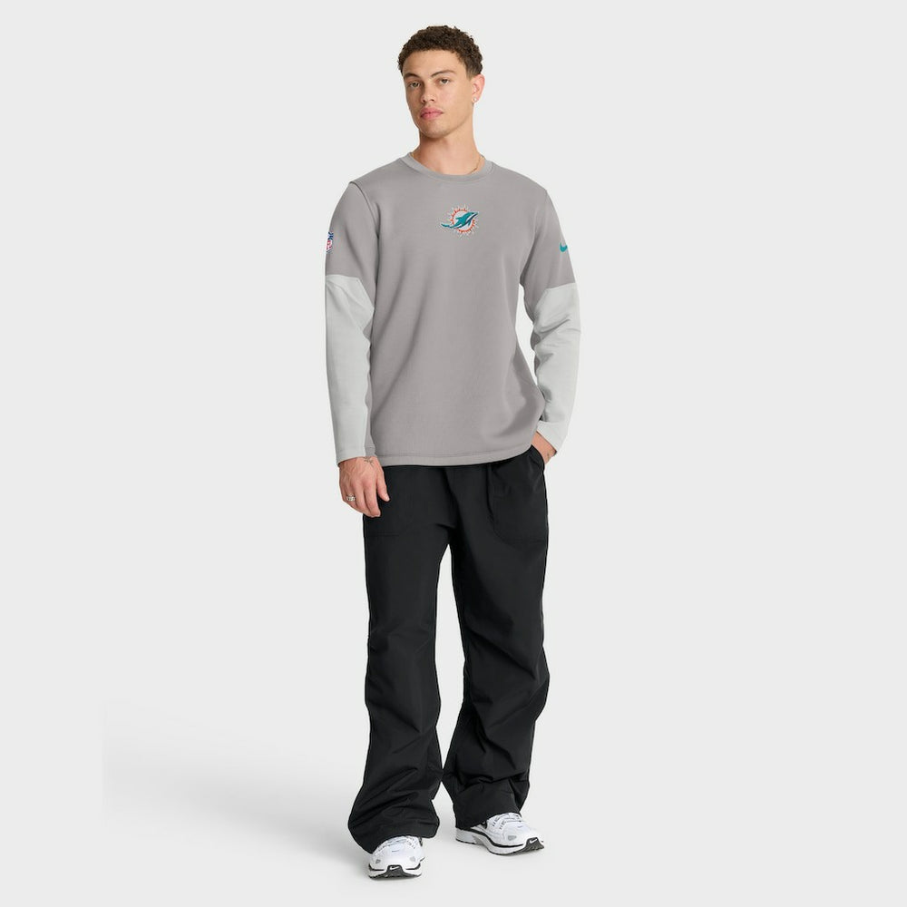 Miami Dolphins Sideline Coach Therma-FIT Long Sleeve T-Shirt Gray
