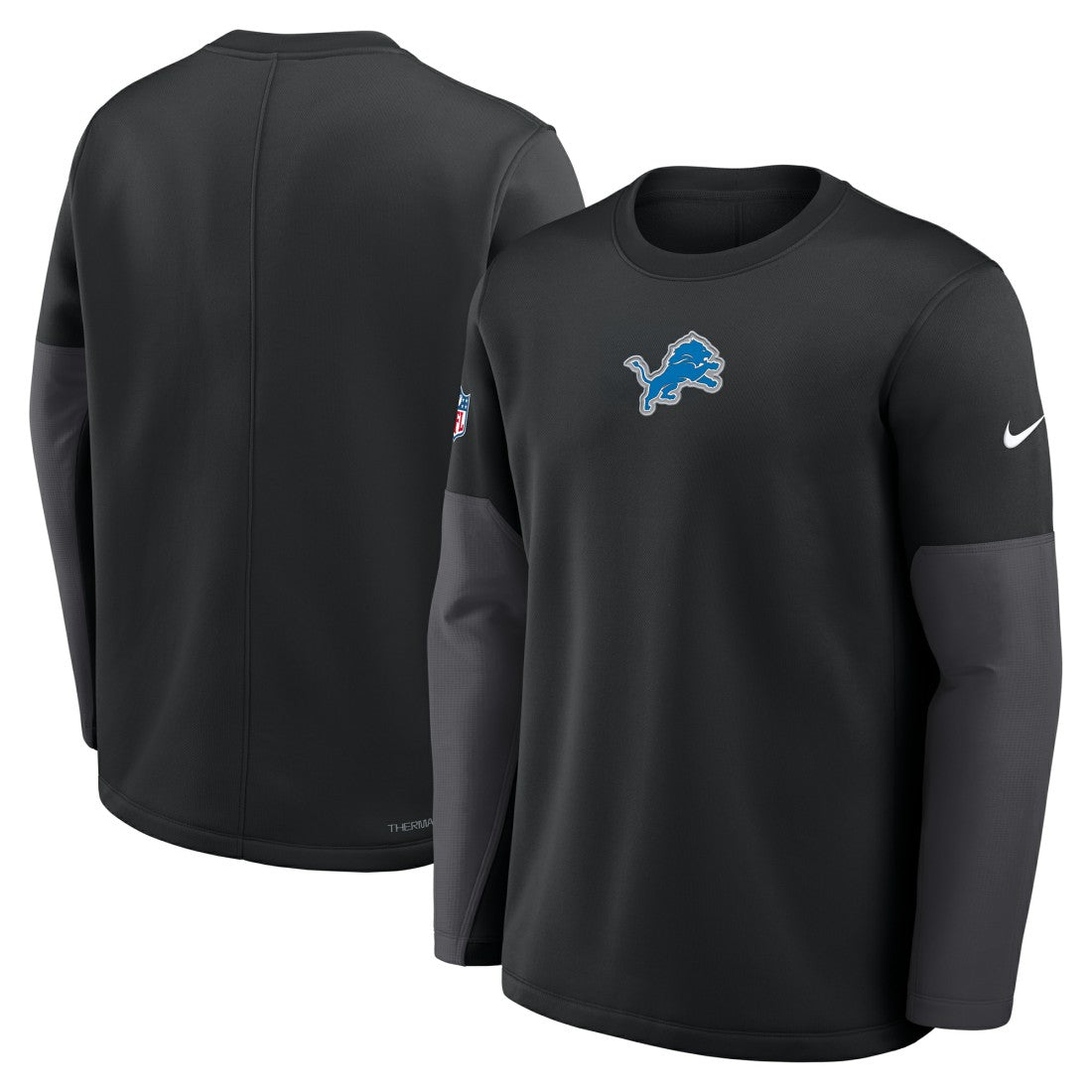 Detroit Lions Sideline Coach Therma-FIT Long Sleeve T-Shirt Black