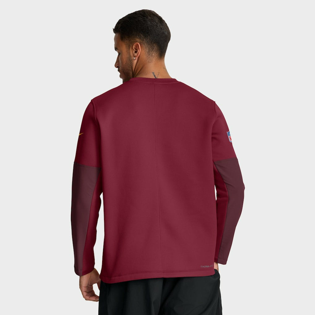 Washington Commanders Sideline Coach Therma-FIT Long Sleeve T-Shirt Burgundy