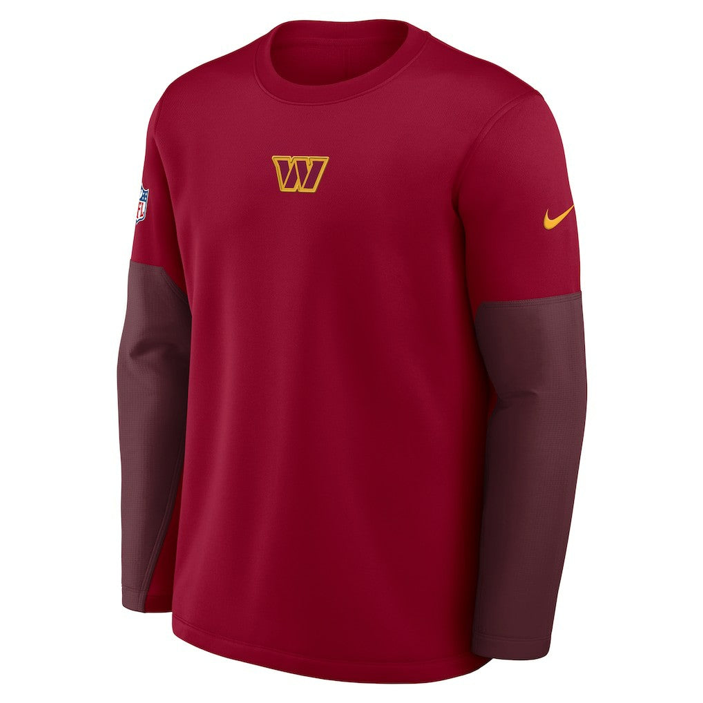 Washington Commanders Sideline Coach Therma-FIT Long Sleeve T-Shirt Burgundy